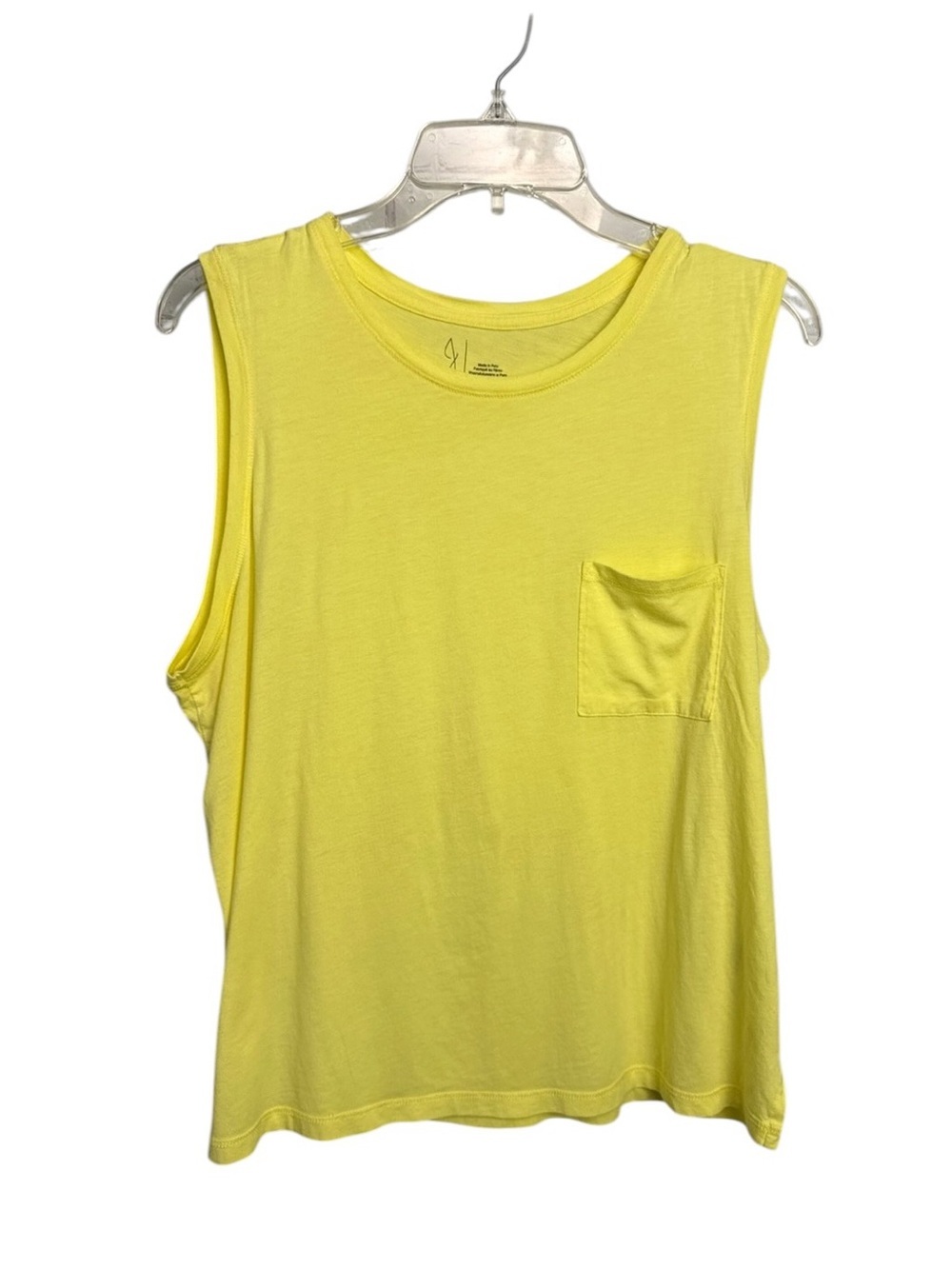 Joie preppy oversized cotton blend butter yellow lemon yellow tank size XL
